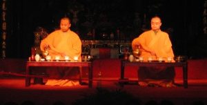 monks at tea caremony